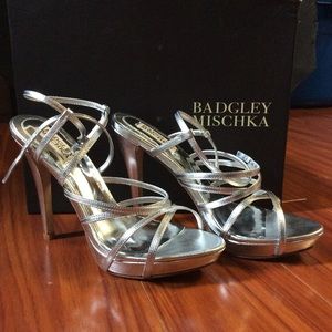 badgley mishka silver heels